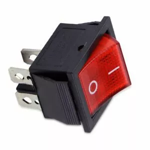 Interrupteur à bascule rouge 4 broches