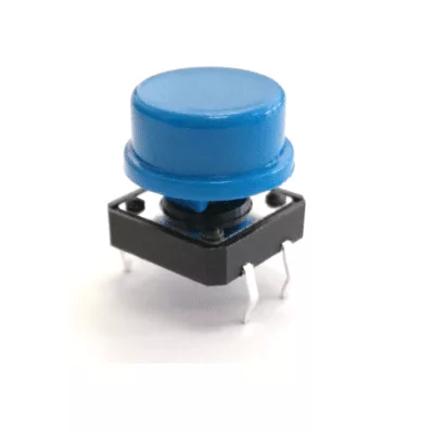 Bouton poussoir bleu 4 broches pour circuits imprimés
