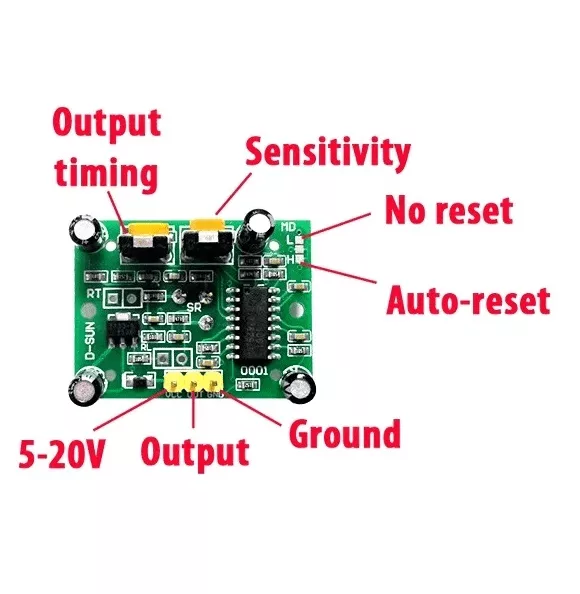 Module de temporisation avec réglage de sensibilité