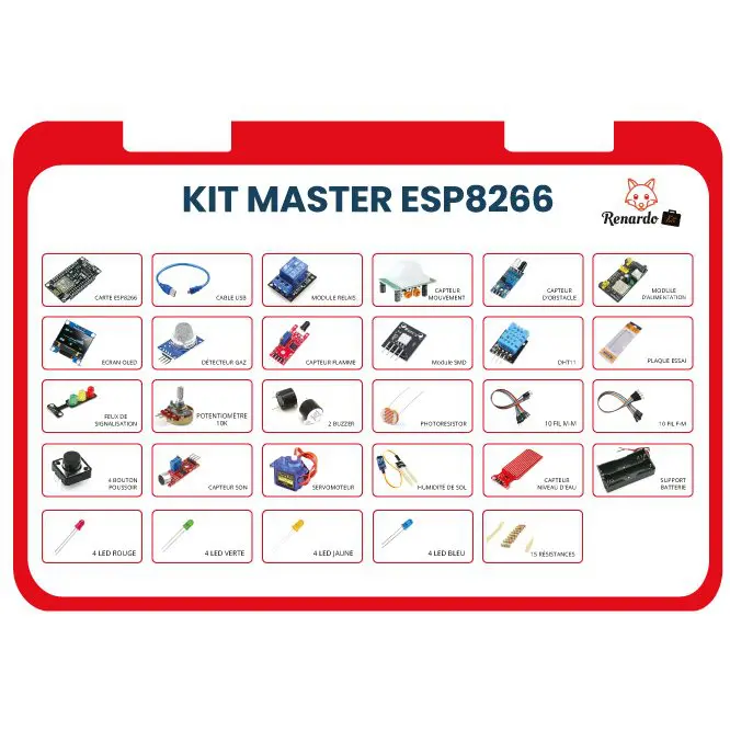 Kit Master ESP8266 Complet pour Projets Électroniques