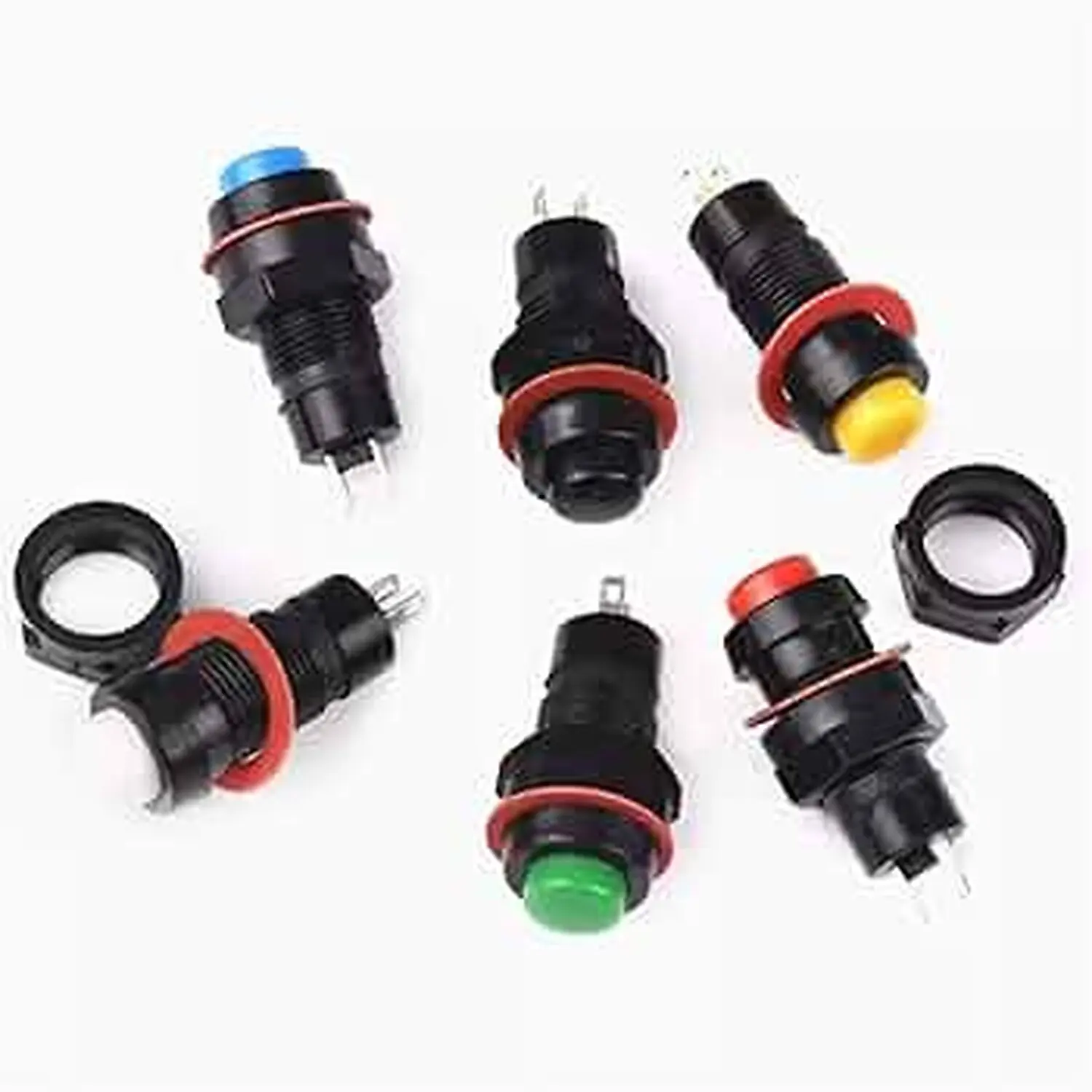 Bouton poussoir DS-211 noir 10 mm 2PIN