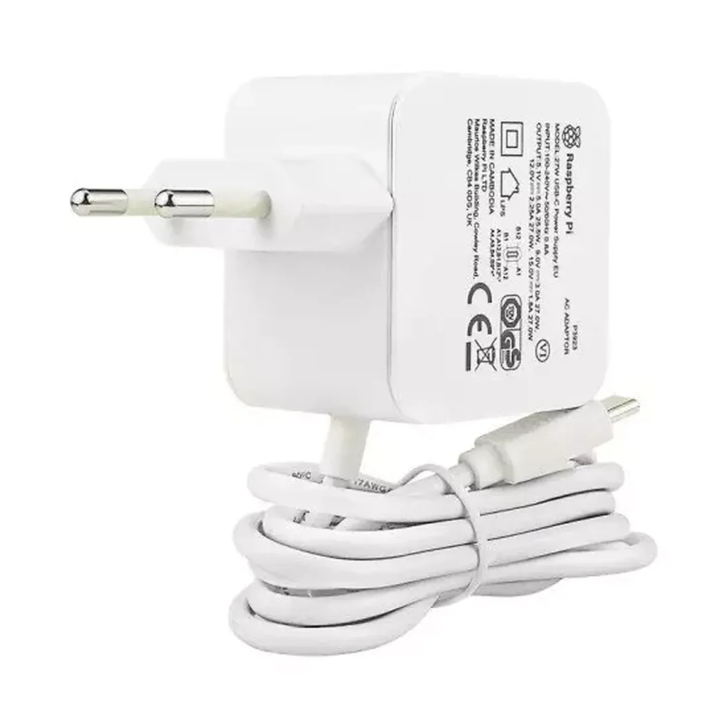 Adaptateur Officiel Raspberry noir Pi 5  USB-C 5.1V 5A 27W SC1407
