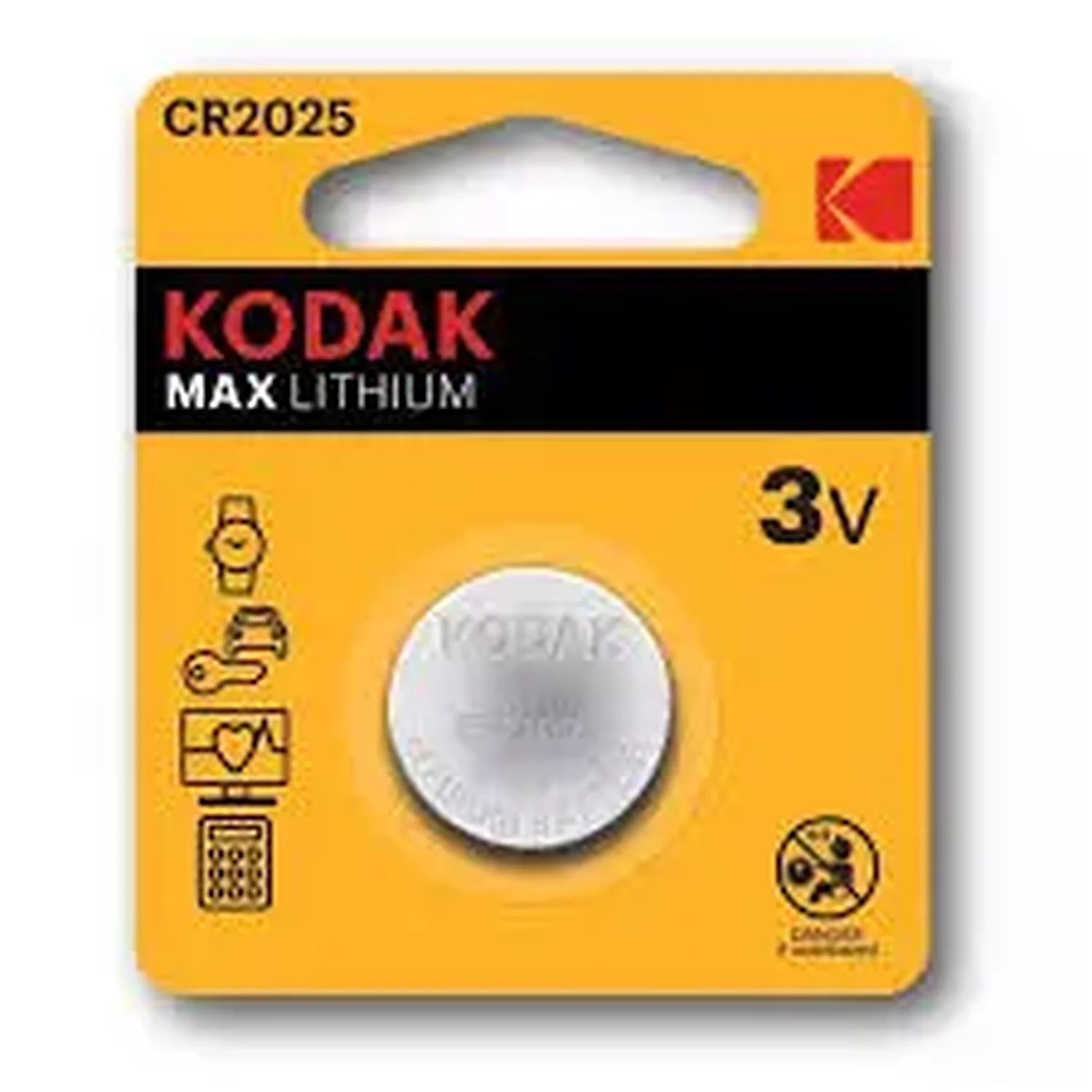 Pile Bouton Lithium CR2025 B1 KODAK