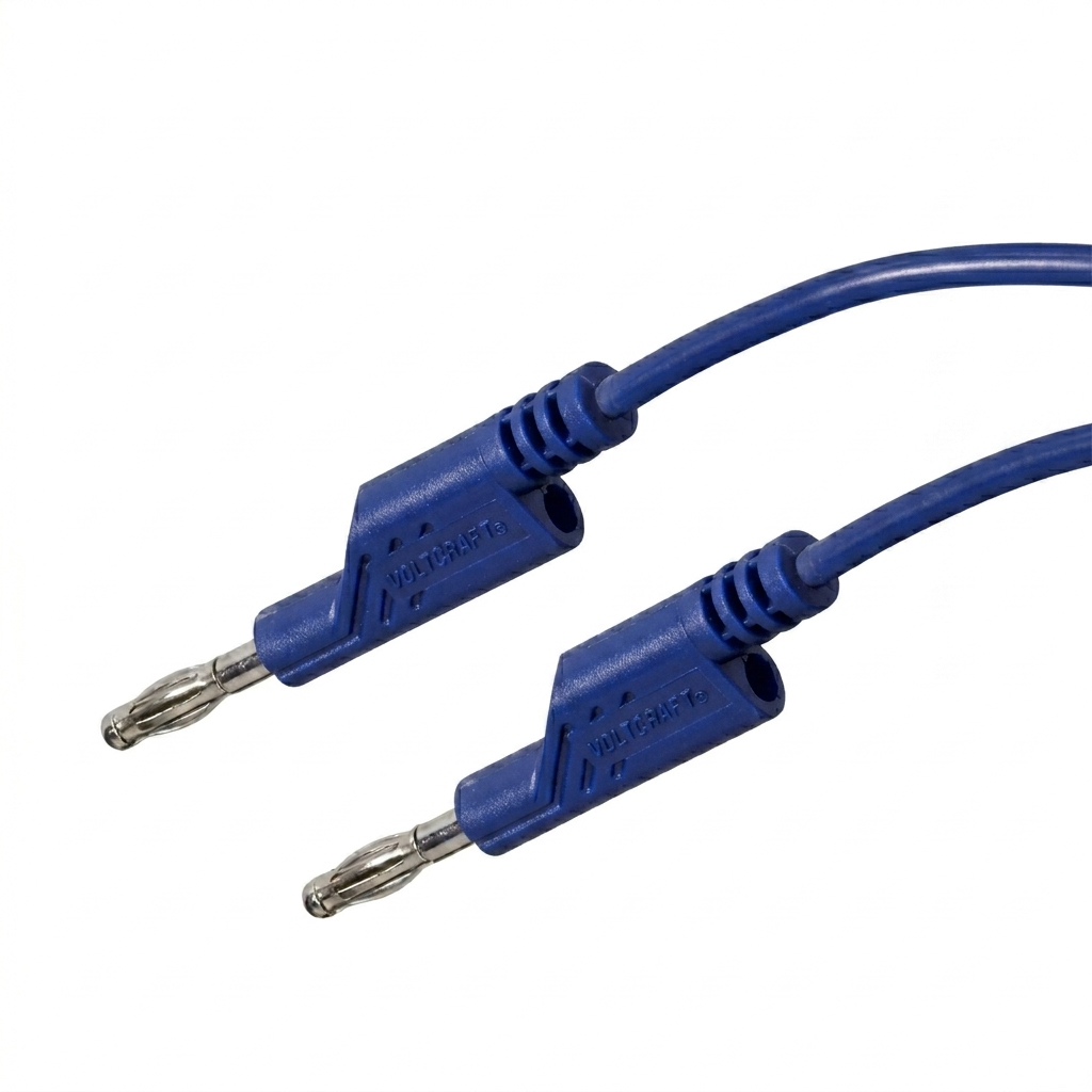 Cordon de connexion banane 4 mm bleu 1 mètre