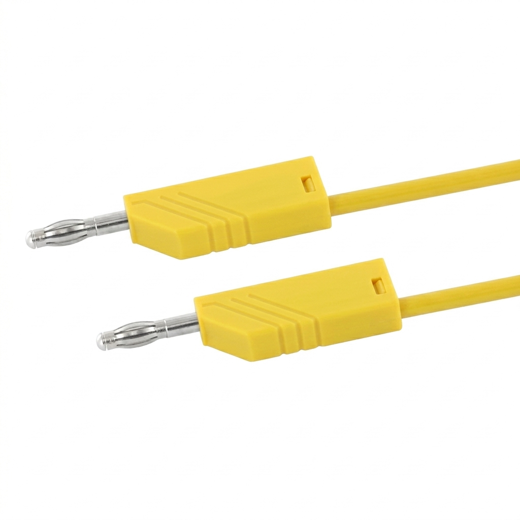 Cordon de connexion banane-banane 4 mm jaune 1M