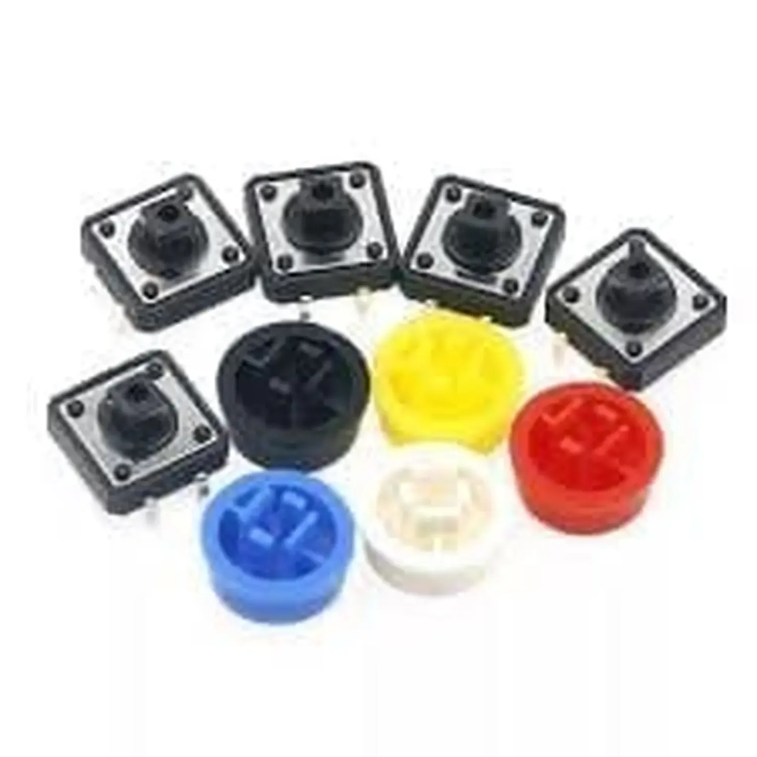 Bouton blanc pour bouton poussoir Noir 12x12x7mm