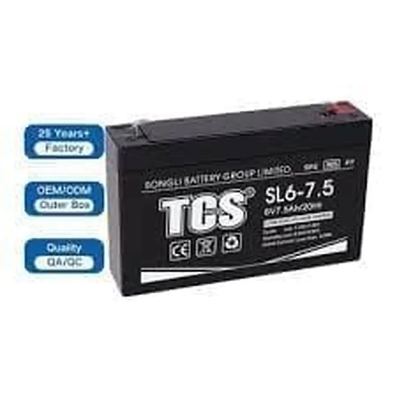 Batterie rechargeable ACID 6V 7AH TCS 151x35x94mm
