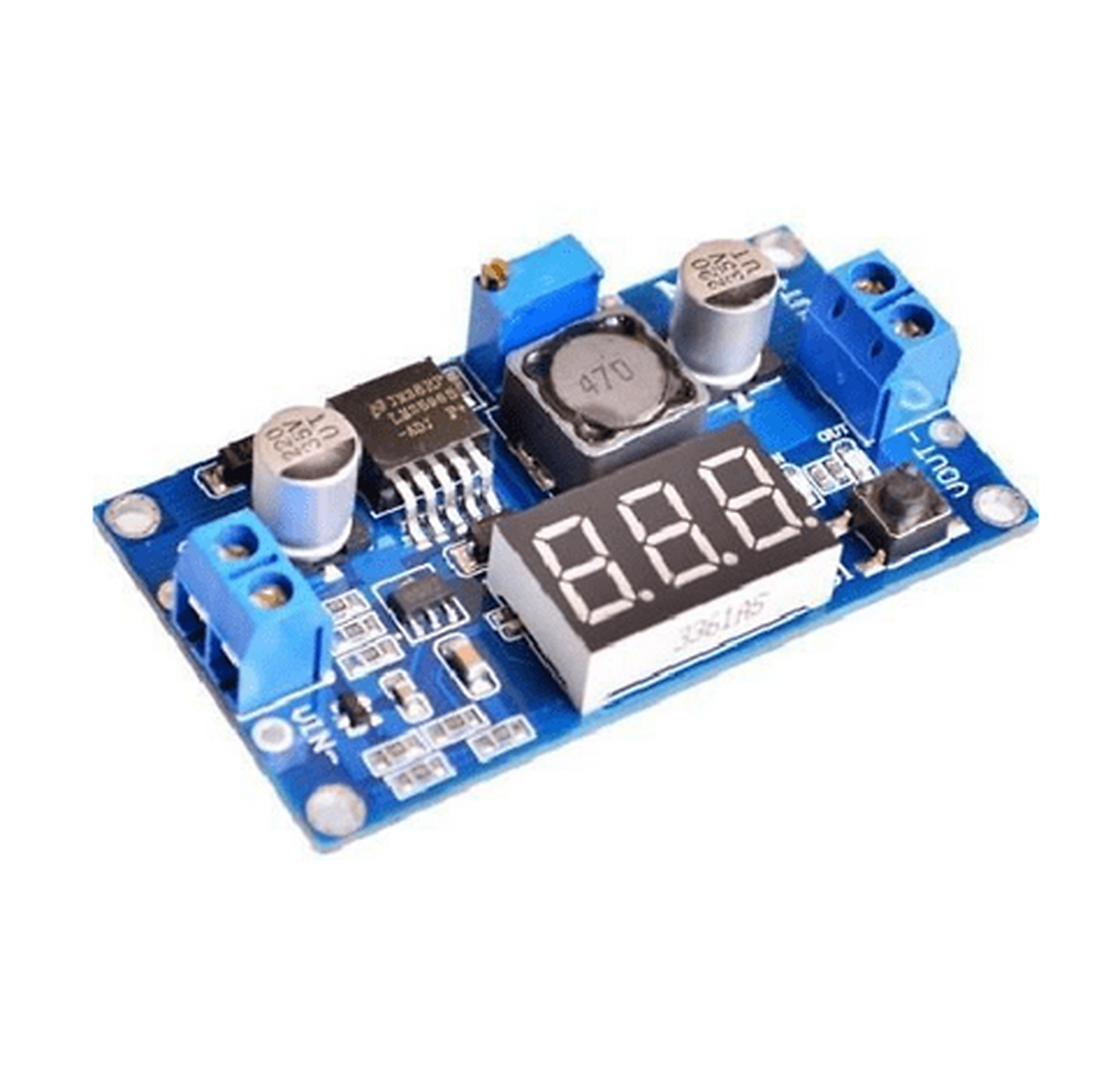 Module d'alimentation LM2596S 2A Vin : 4-40V Vout :1.3 - 37V + voltmétre