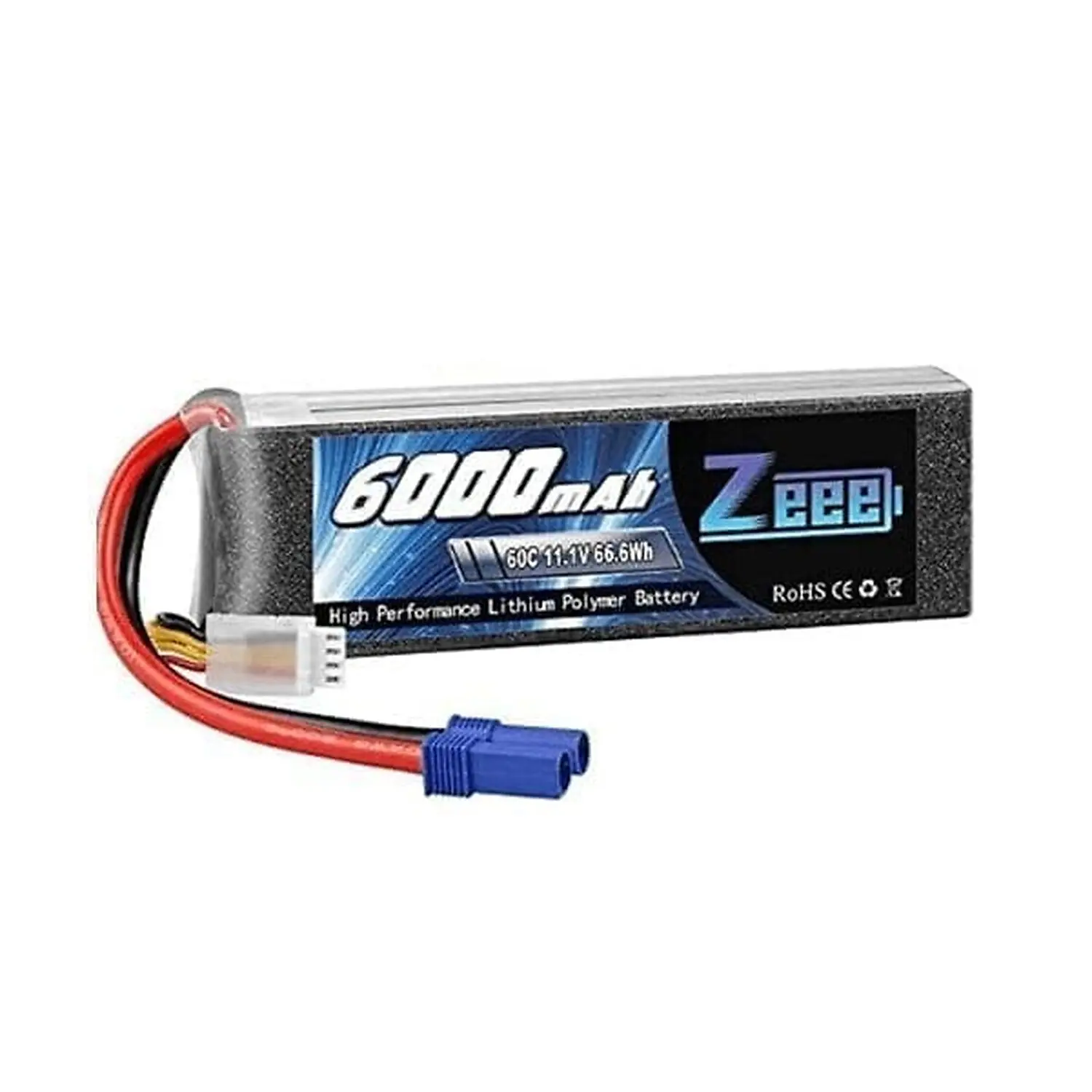 Batterie LiPo 3S Zeeee 11.1V 6000mAh 60C avec connecteur EC5