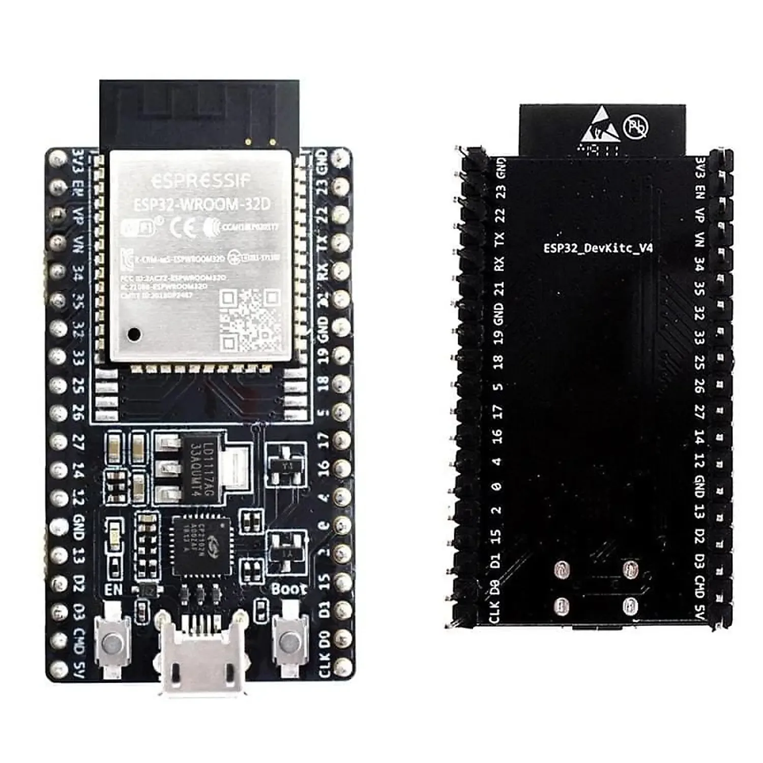 Carte de développement W+ B, DevkitC ESP32-V4 WROOM-32D CP2102
