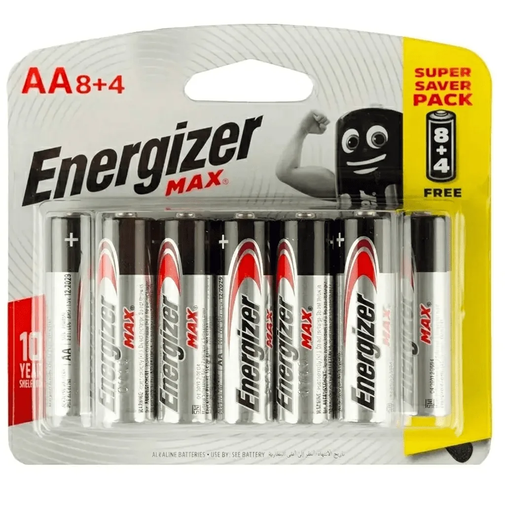 Pile Max AA Energizer Alcaline BP8+4
