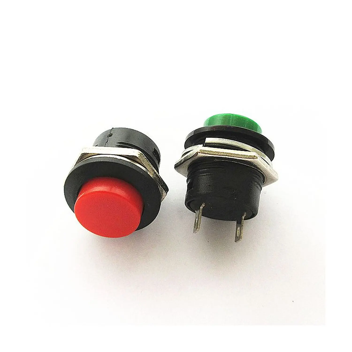 Bouton poussoir 2 PIN R13-502 vert 12 mm