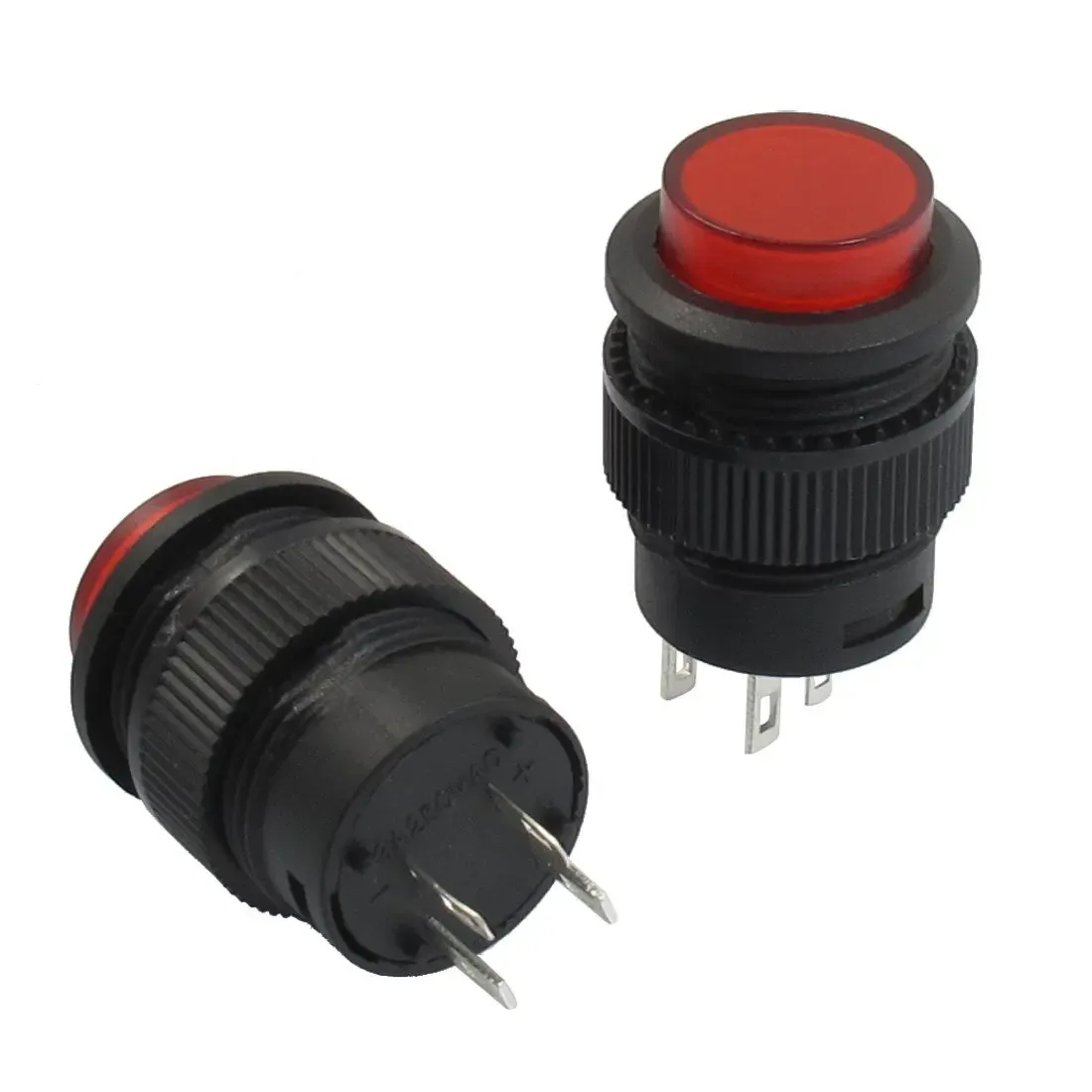 Bouton poussoir miniature momentané rouge R16-503BD 16 mm avec témoin lumineux