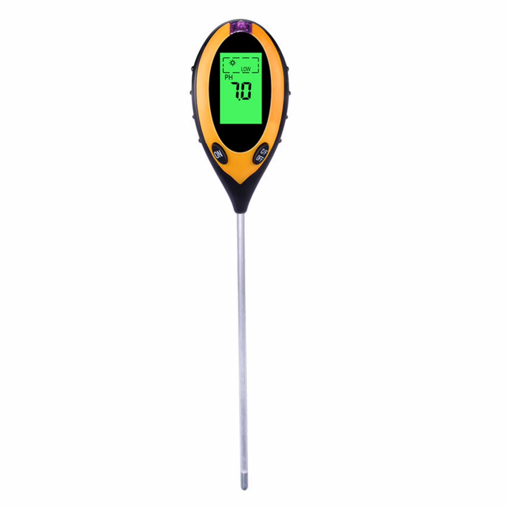 Testeur de Ph de sol 4 en 1 (Humidité + Temp + Mesure de l'intensité de la lumiére de soleil + Analyse de l'acidité)