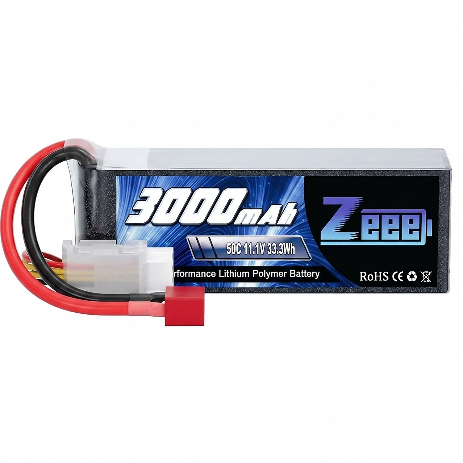 Batterie lipo 3s zeee 11.1v 3000mah 50c avec connecteur deans T