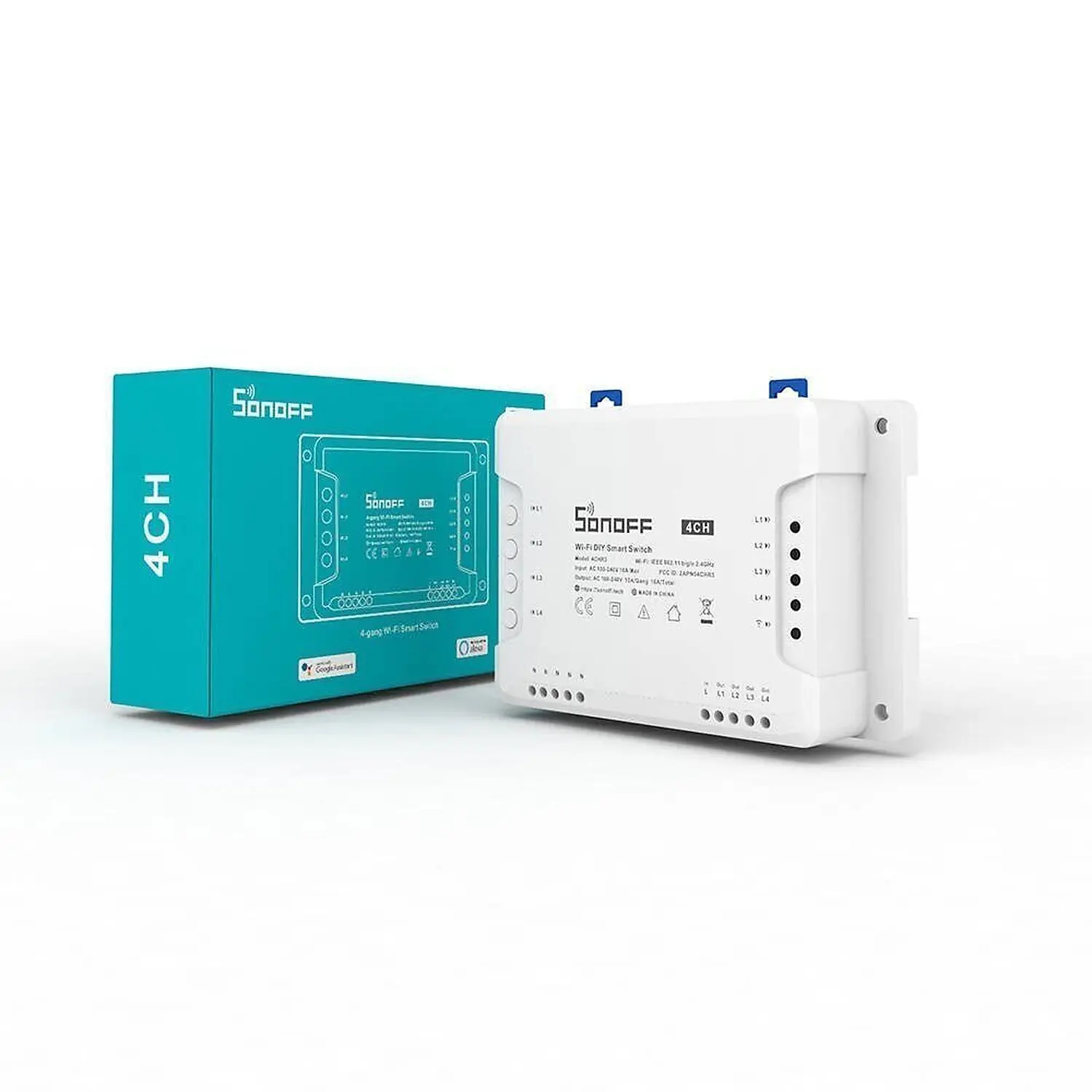 Commutateur Wifi Intelligent Sonoff 4CH Pro R3 4 Voies 433mhz Montage Sur Rail