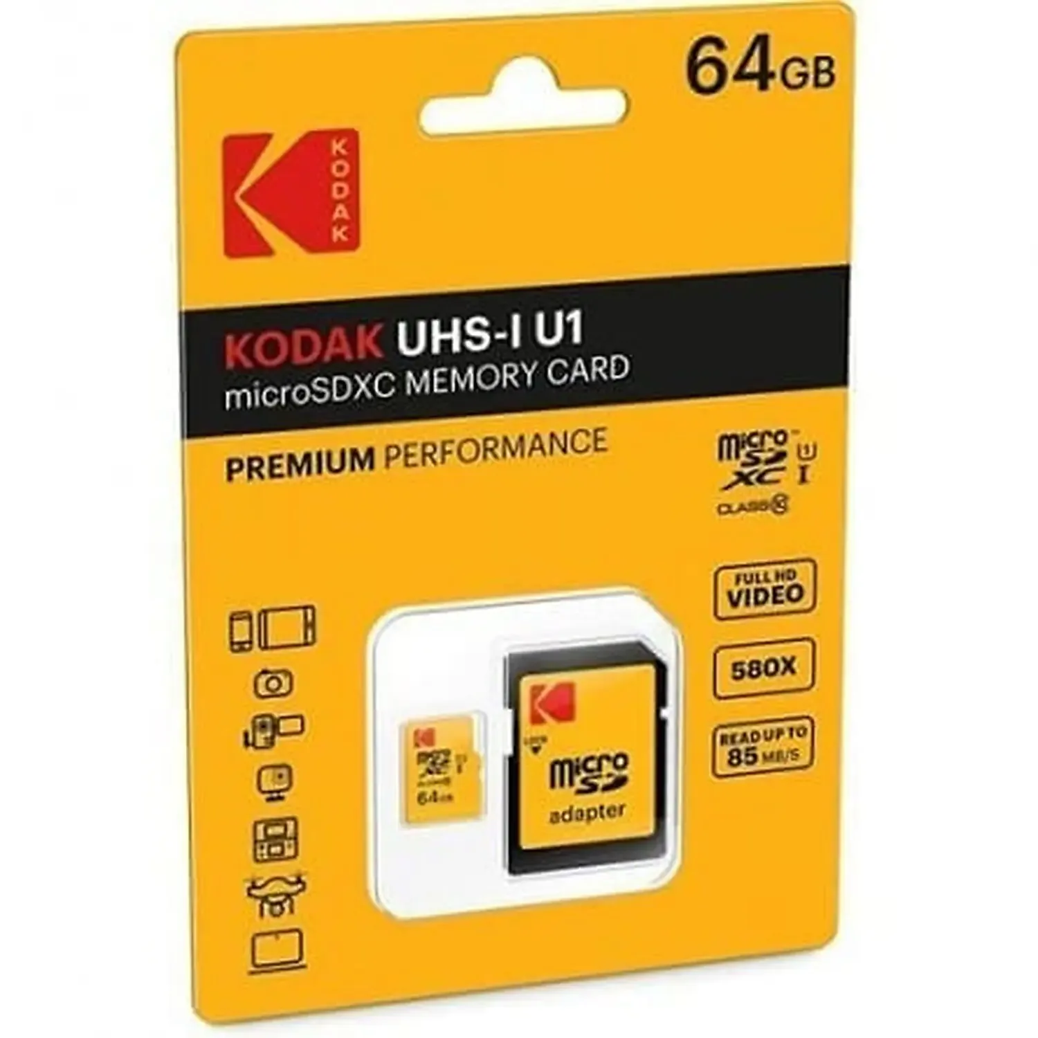 Carte mémoire micro 64Go Class 10 KODAK