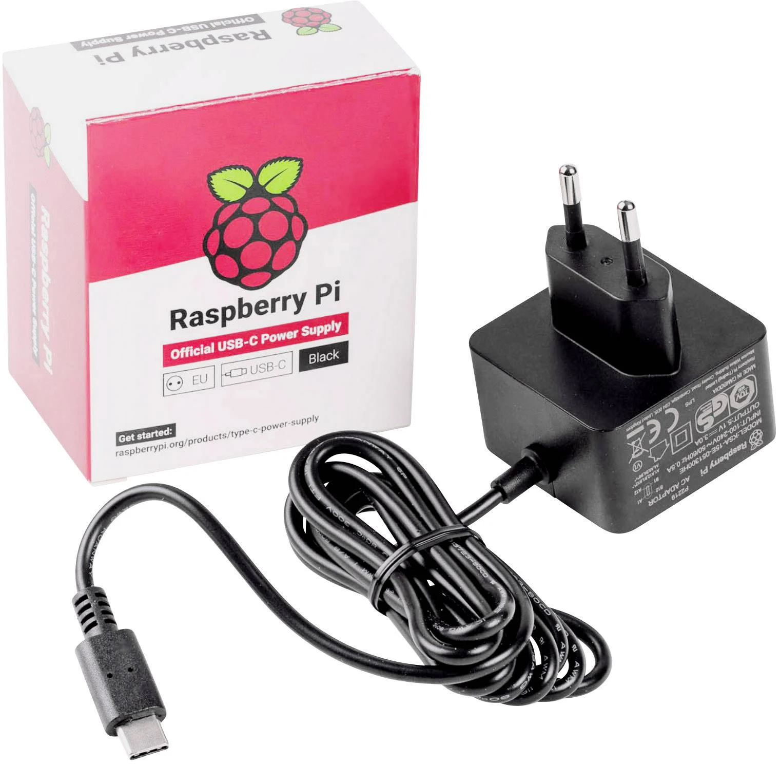 Adaptateur Officiel Raspberry Pi 4 USB-C 5.1V 3A 15W  SC0754