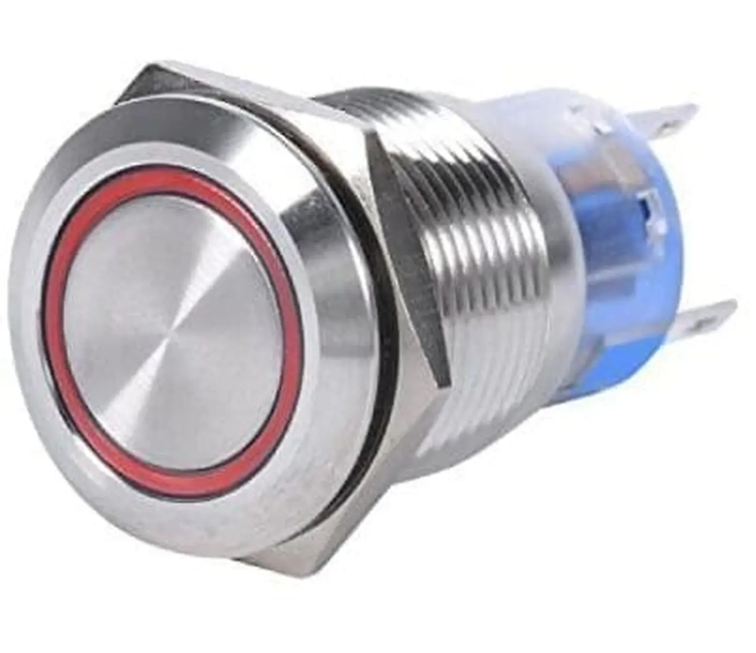[DCD-02-C13] Bouton poussoir métallique étanche 16 mm 110-220 V avec voyant LED rouge