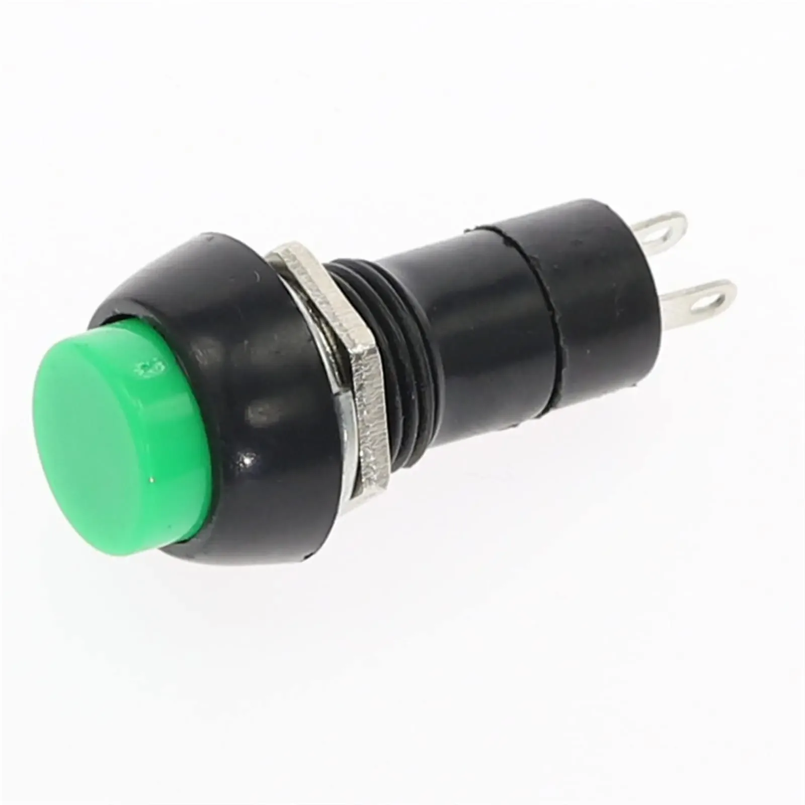 [DCD-02-C19] Bouton poussoir rond en plastique autobloquant 12 mm 2 PIN PBS-11B Vert
