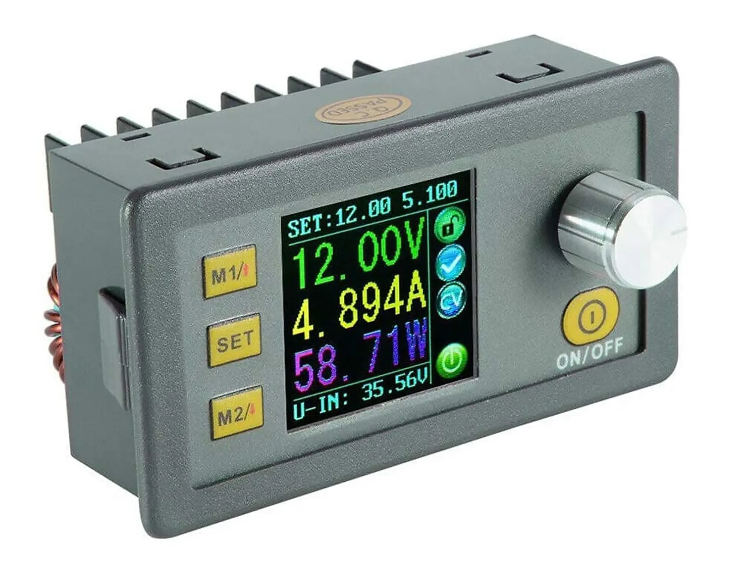 [DAR-01-F60] Régulateur de tension 6 V-32 VDC à 0-32 VDC 5A + écran LCD Gris