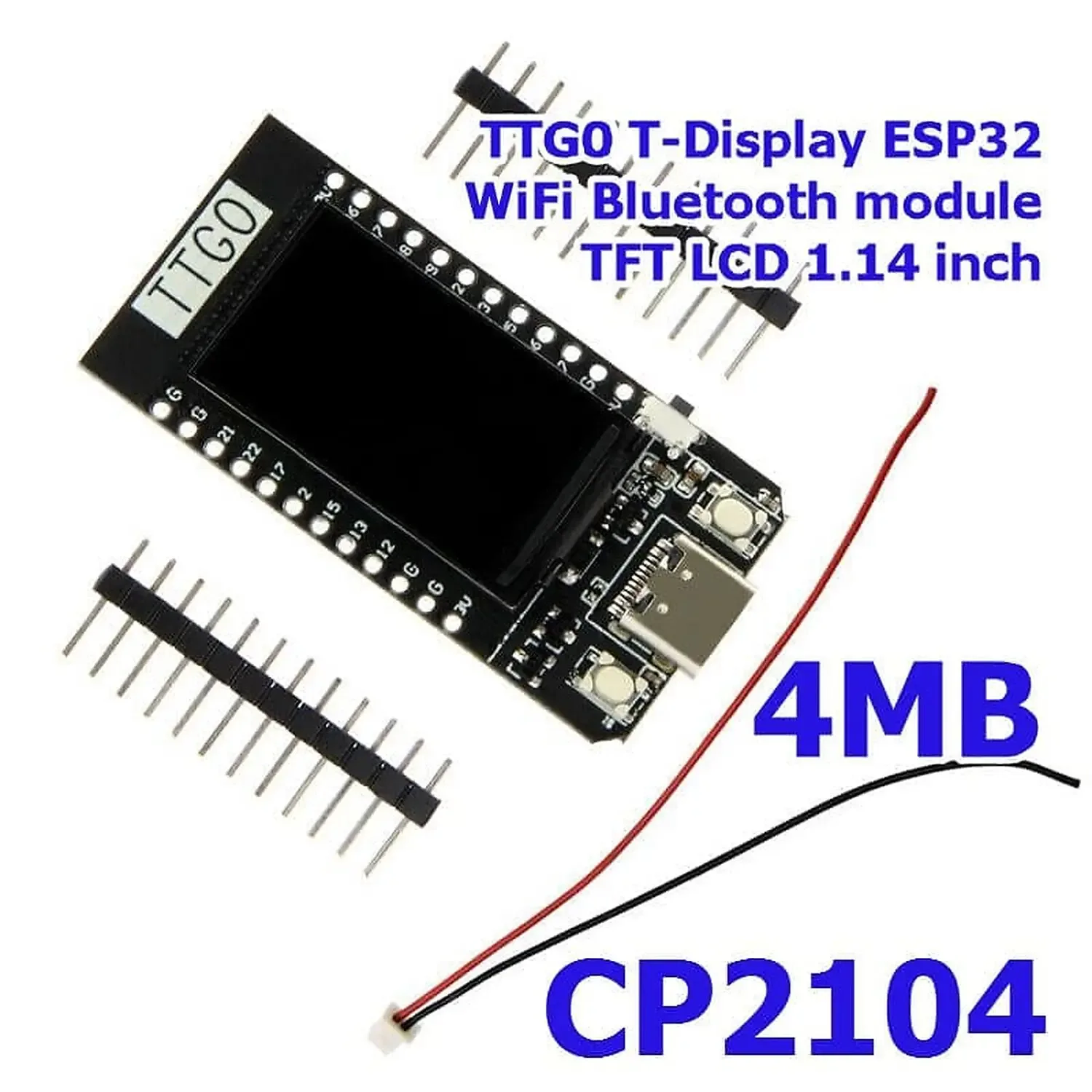 [DAR-01-B50] Carte de développement TTGO ESP32 WiFi - Bluetooth avec LCD 1.14 pouces 4MB CP2104