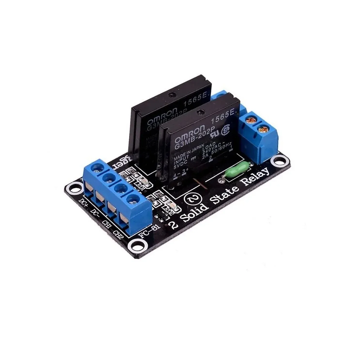 [DAR-02-R101] Module Relais OMRON 2CH 5V SSR 250V/2A Avec Fusible 2A