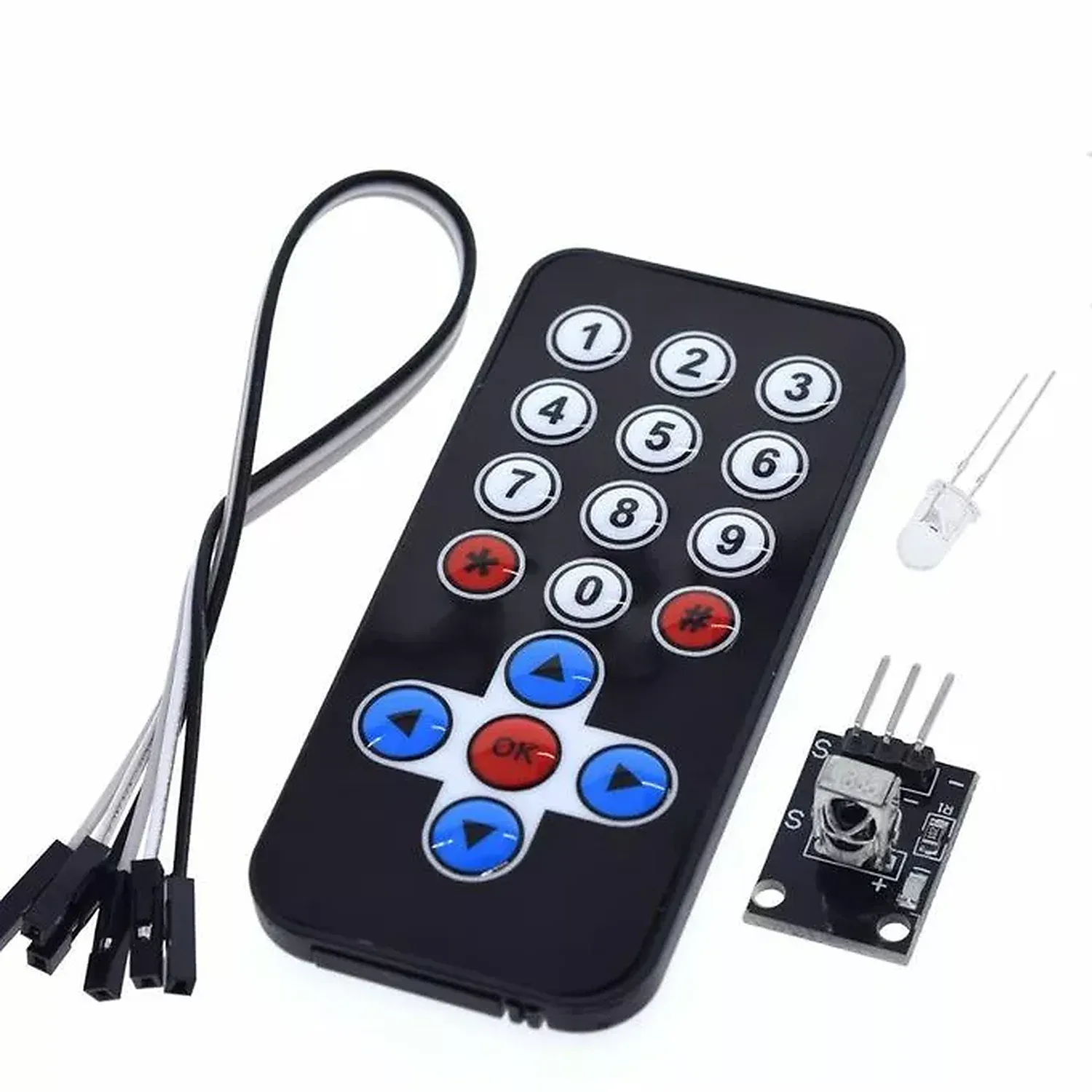 [DAR-02-E60] Kit Télécommande Infrarouge HX1838 noir avec batterie