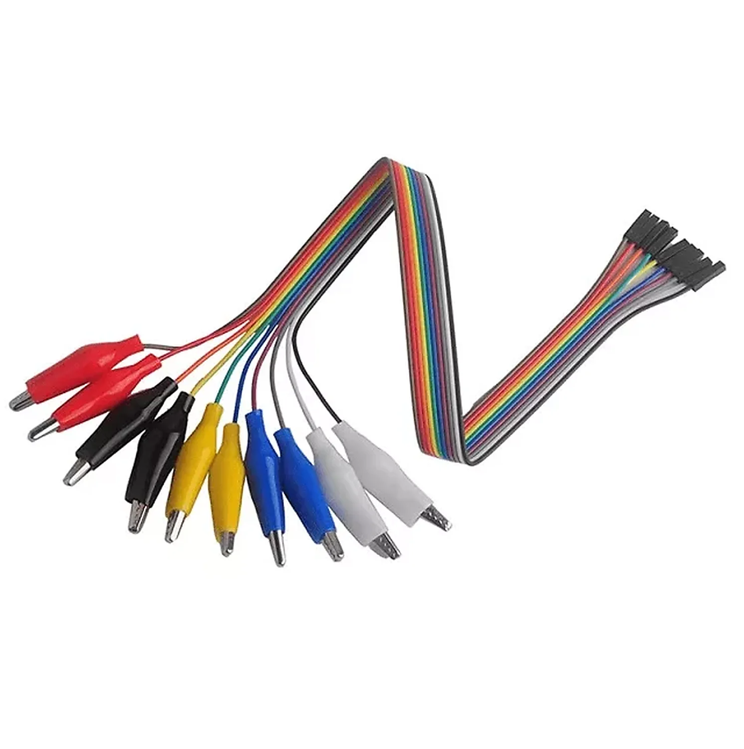 [DAR-02-F21] Fil de connexion 20 cm pince crocodile  vers fil connecteur femelle