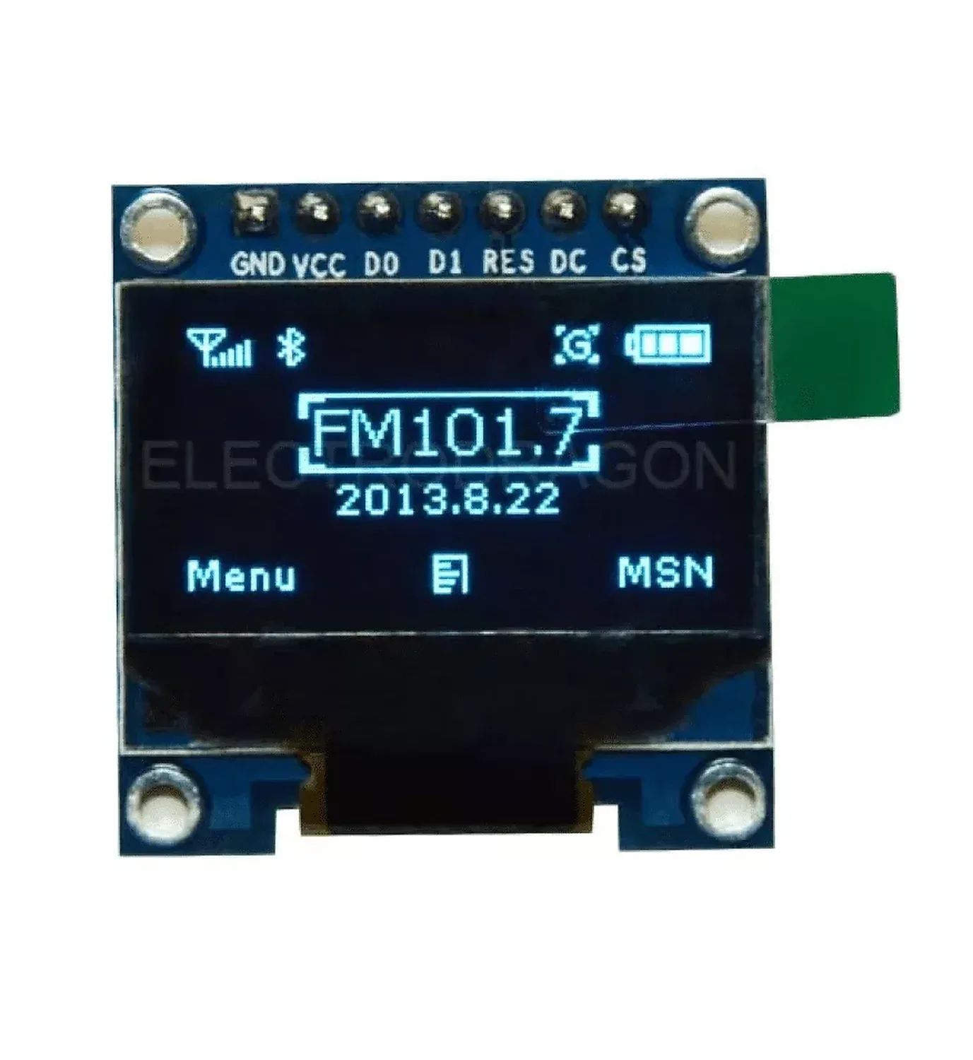[DAR-02-L15] Ecran OLED Bleu 0,96'' + I2C SSD1306 4pin (Avec VCC GND)
