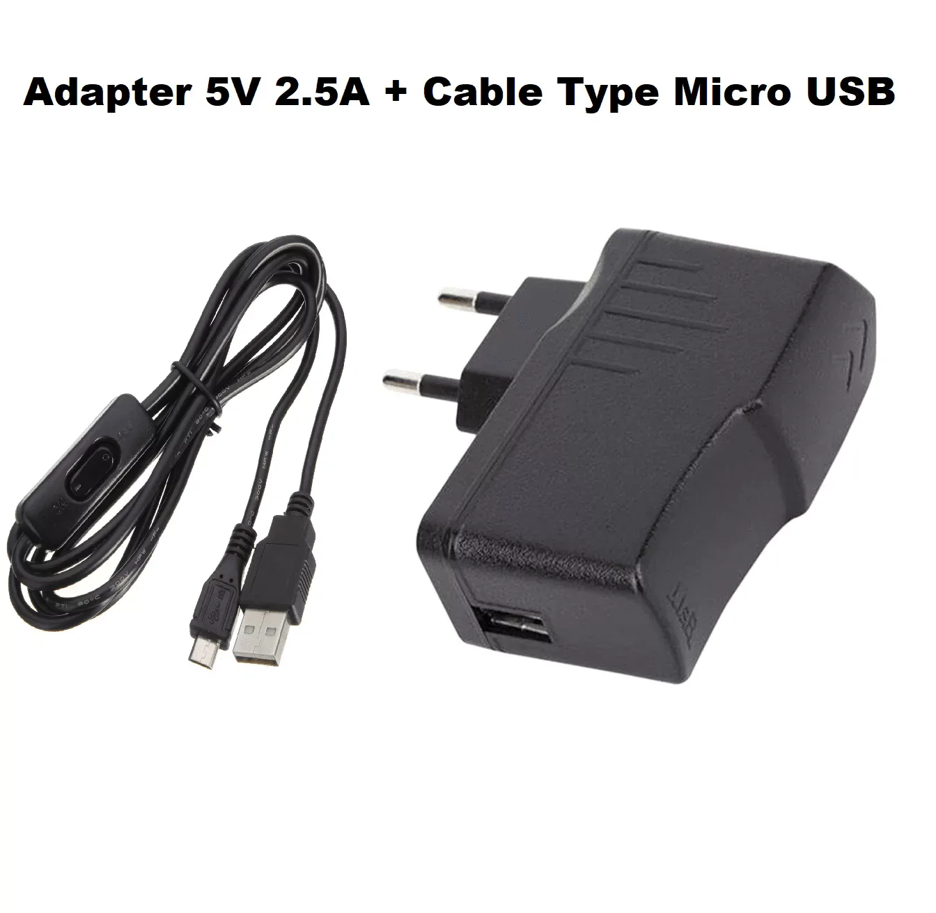 [DAR-02-S36] Adaptateur 5V 2.5A + Cable Micro USB avec bouton On/Off