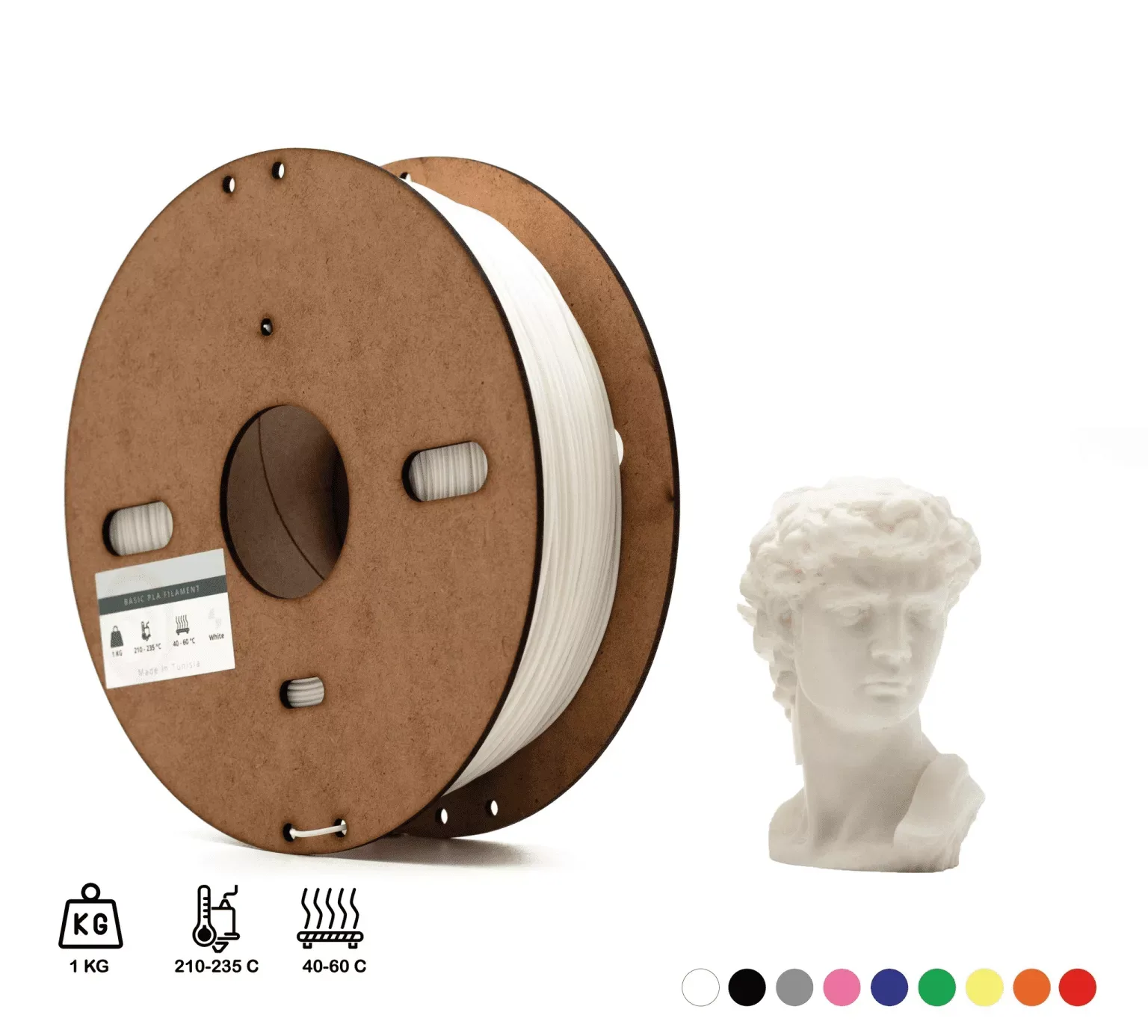 [DFL-01-F02] Filament 3D PLA BLANC 1.75mm