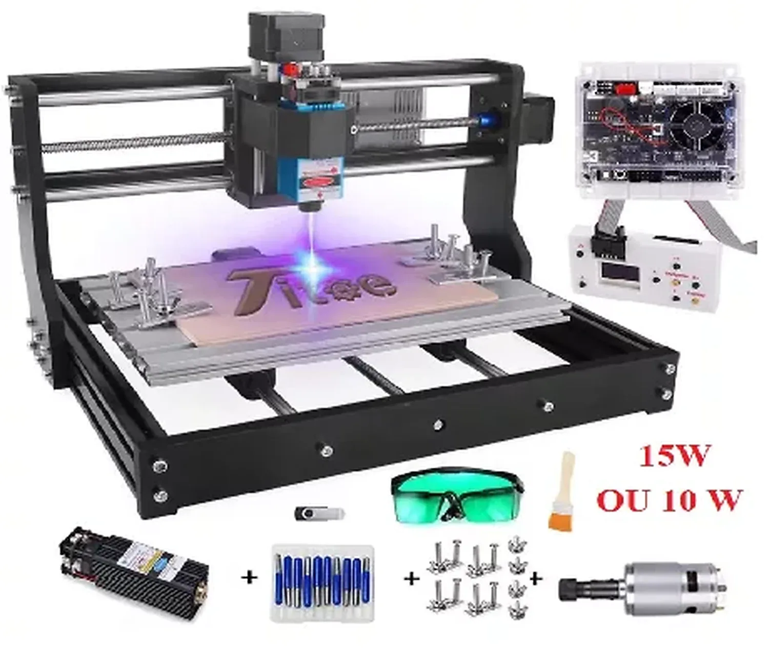 [DAR-03-C33] Machine de gravure CNC 3018 Pro 3 Axes avec Module Laser 15W