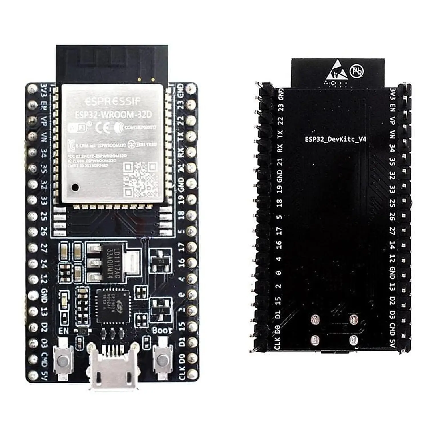 [DAR-01-B89] Carte de développement W+ B, DevkitC ESP32-V4 WROOM-32D CP2102