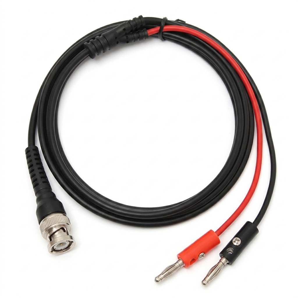 [DCD-02-F17] Câble test Male BNC – 2 Bananes Longueur 1m