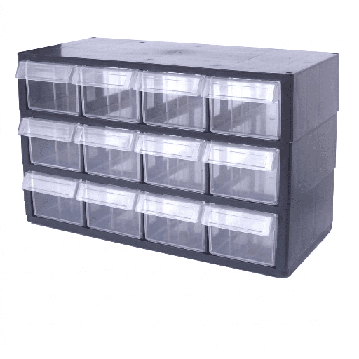 [DBP-01-A13] Bloc tiroirs plastique 12 PG Moyen Model