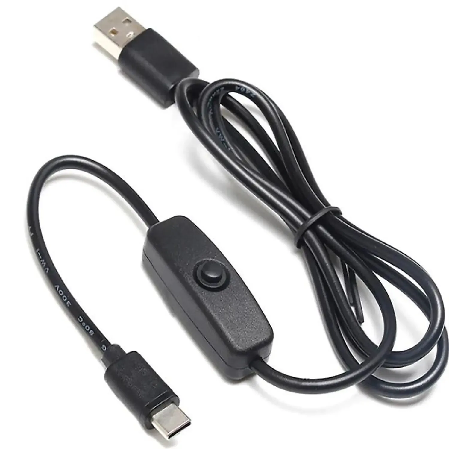 [DAR-02-F65] Cable USB vers Type C 5V 3A avec interrupteur ON/OFF pour Raspberry Pi4 - 1M