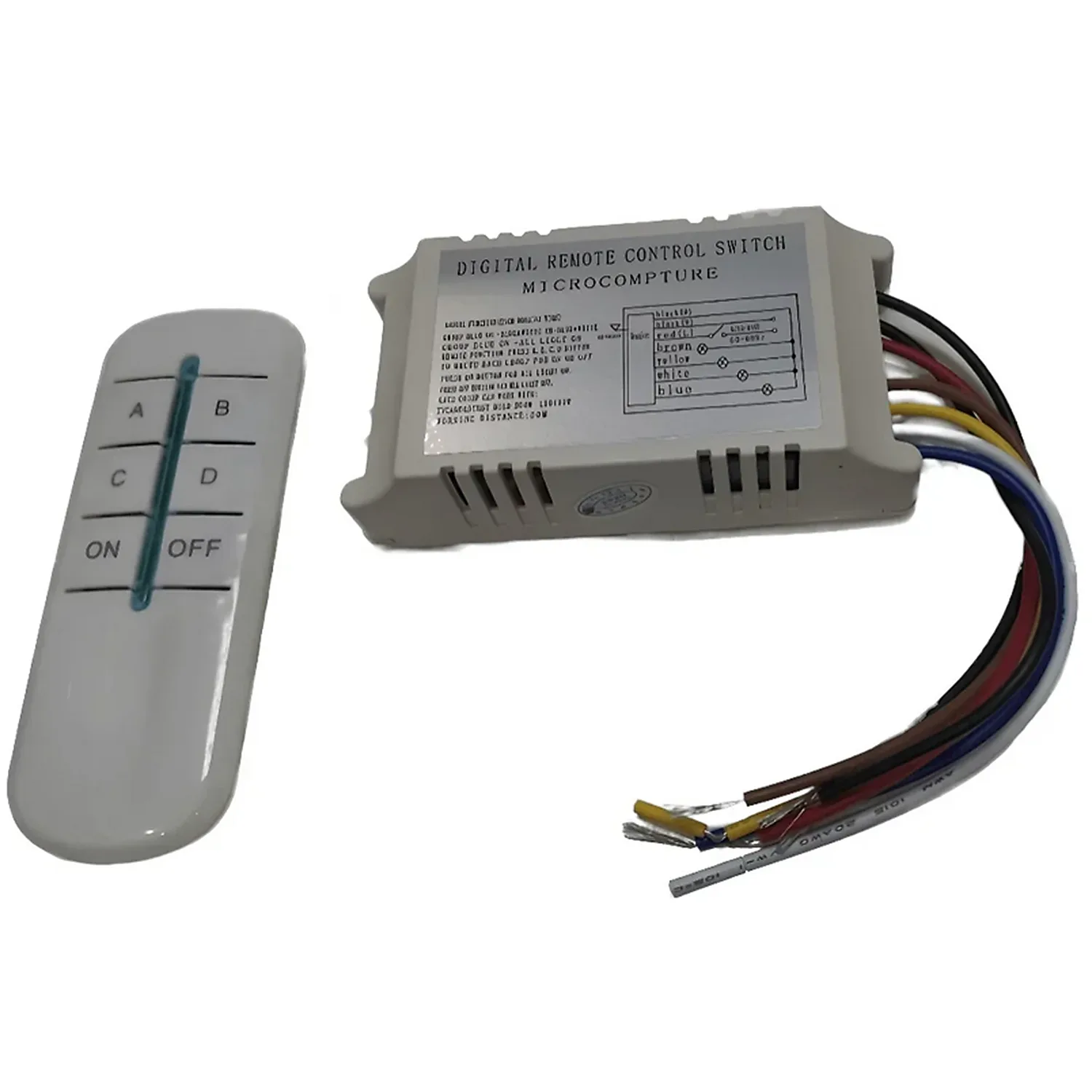[DAR-01-B98] Commutateur de télécommande sans fil AC 4 voies