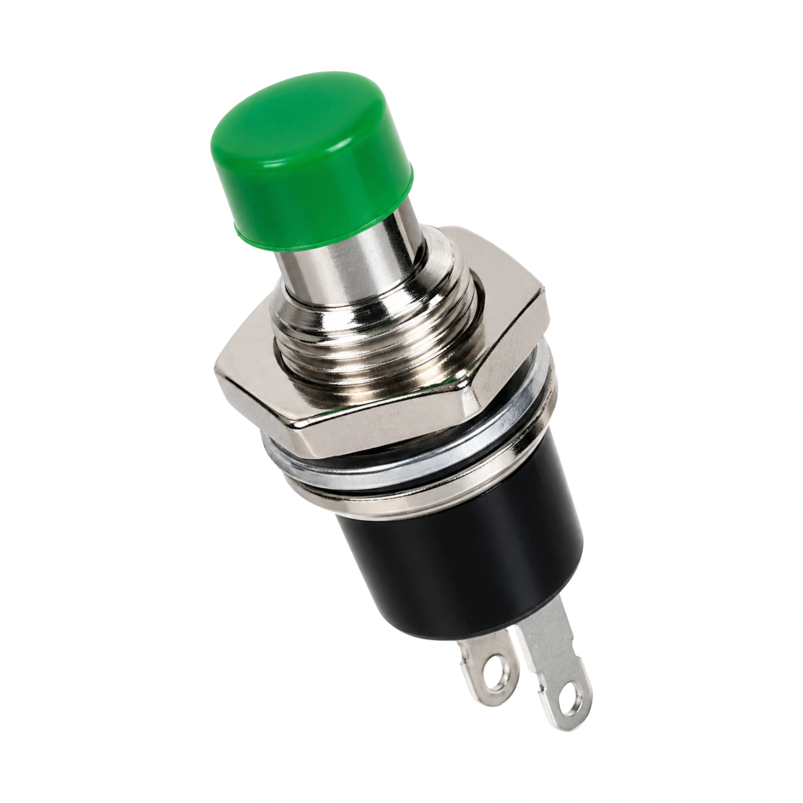 [DCD-02-C36] Bouton poussoir PBS-110 7 mm 2 PIN Press On-NO vert 3A/125V 1A/250V