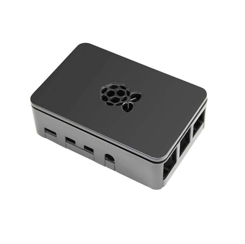[DRS-02-A48] Boitier ABS noir pour raspberry Pi4 avec  Logo Raspberry