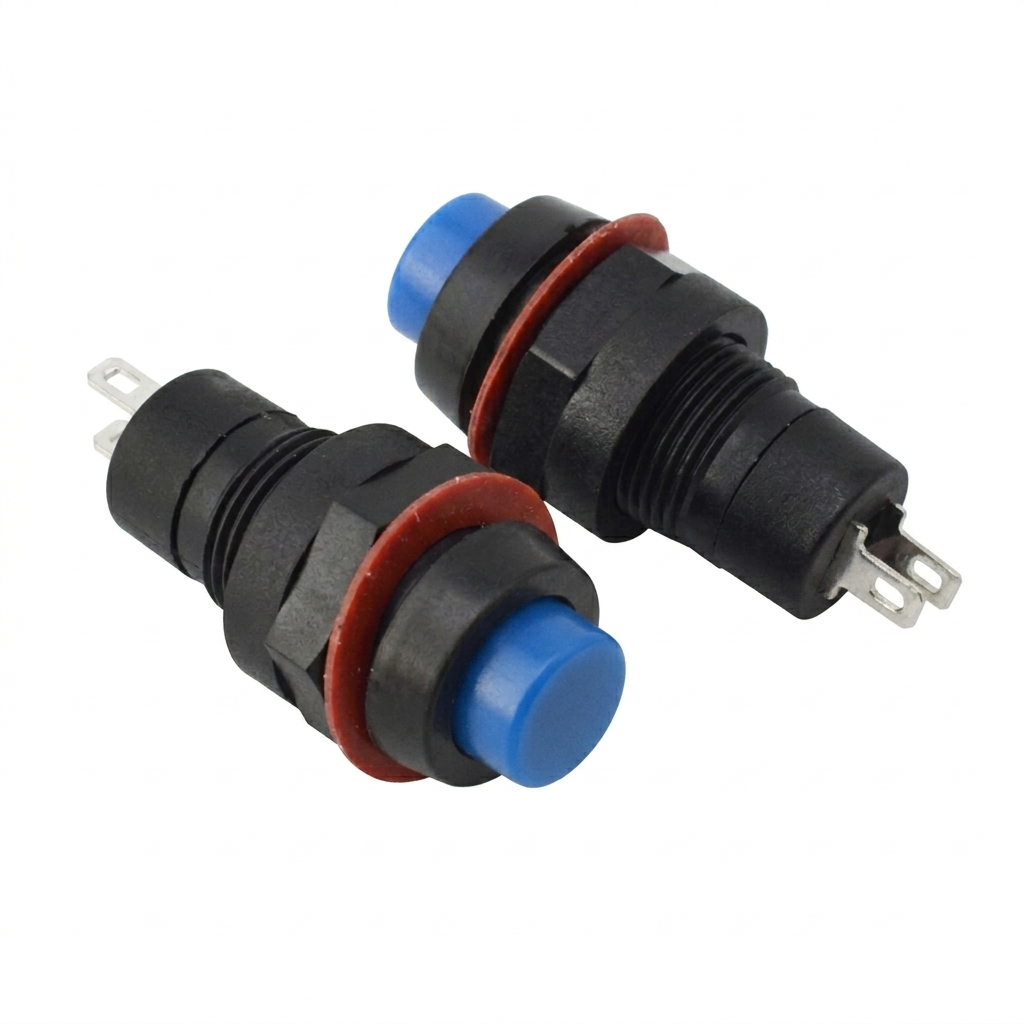 [DCD-02-C28] Bouton poussoir DS-211 bleu 10 mm 2PIN